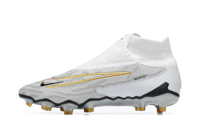 Nike Phantom GX Elite DF FG Firm Ground Soccer Cleats - White/Gold/Black