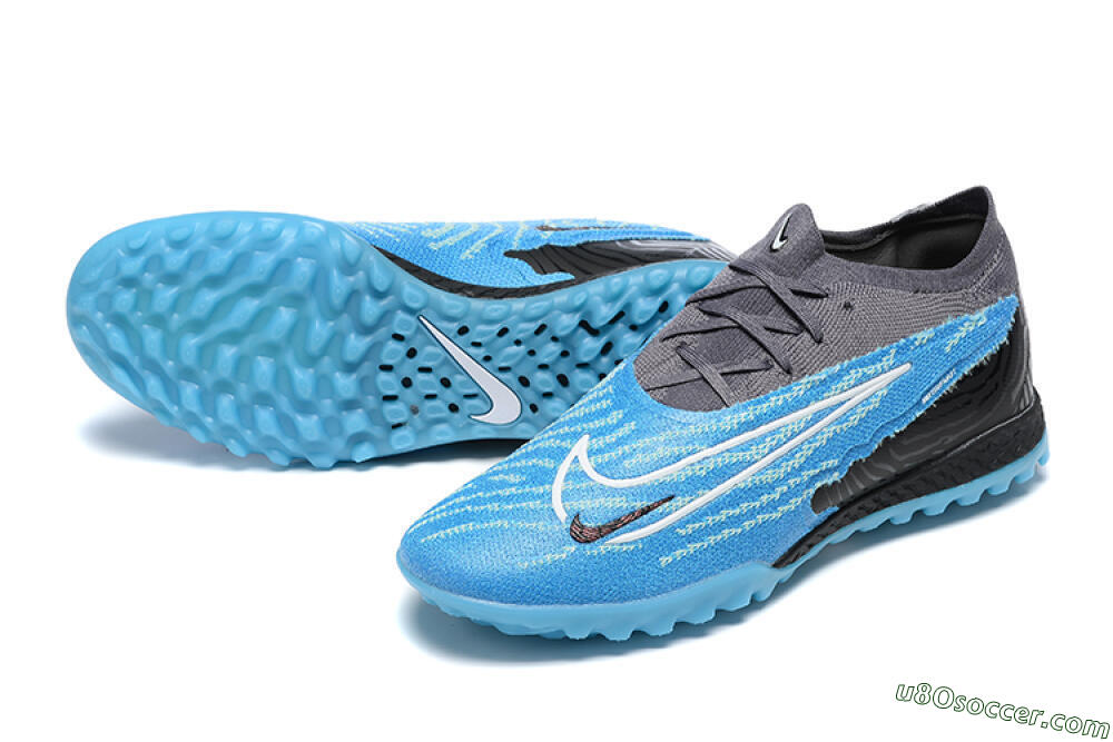 Nike Phantom GX Elite TF Artificial Turf Soccer Shoes - Blue/White/Black 3