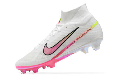 Nike Air Zoom Mercurial Superfly 9 Elite FG Firm Ground Soccer Cleats - White/Pink/Black/Yellow