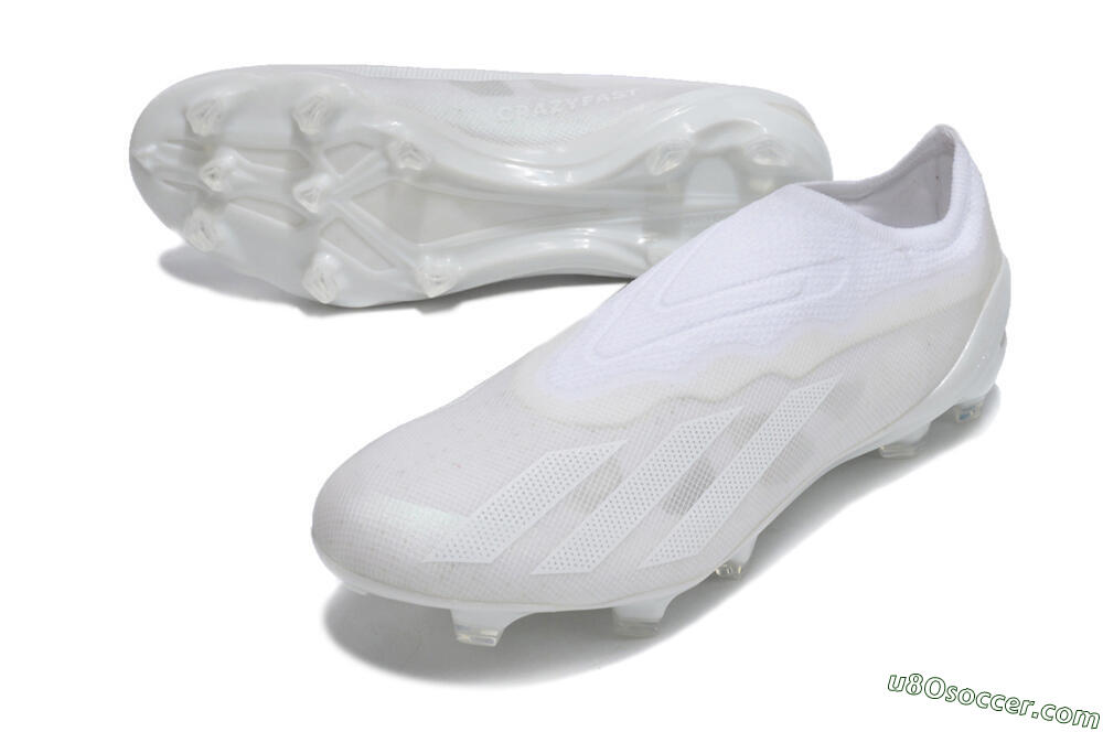 Adidas X Crazyfast+ LL FG Firm Ground Soccer Cleats - White/White/White 3