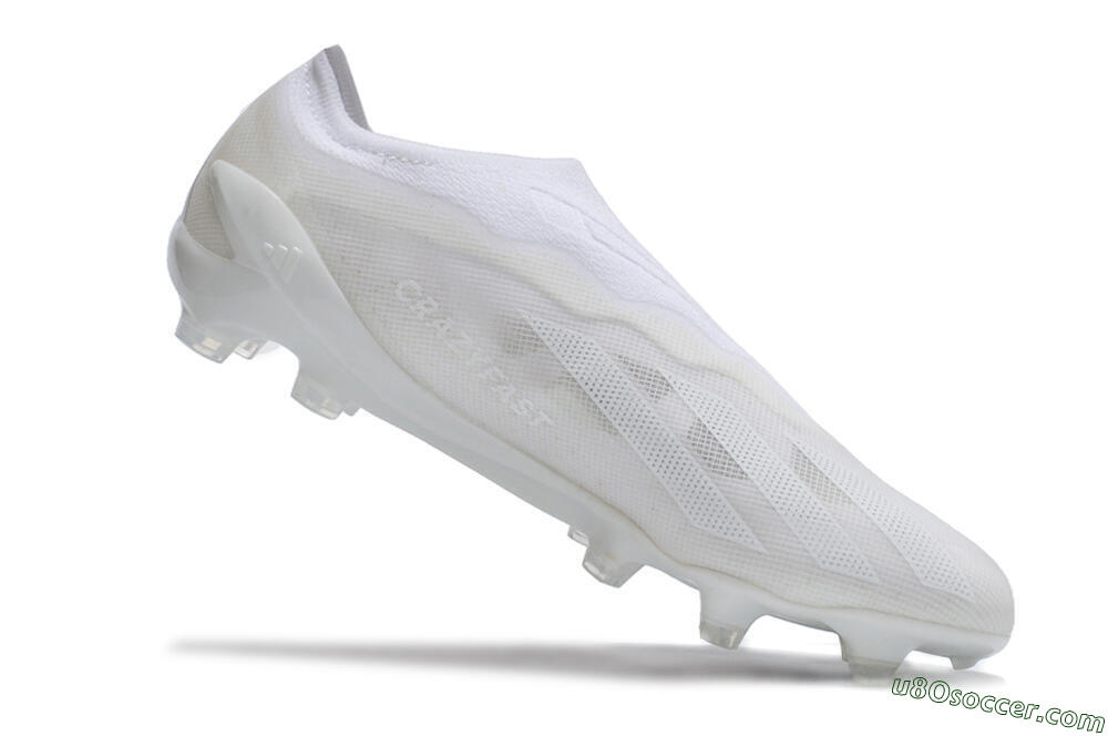 Adidas X Crazyfast+ LL FG Firm Ground Soccer Cleats - White/White/White 4