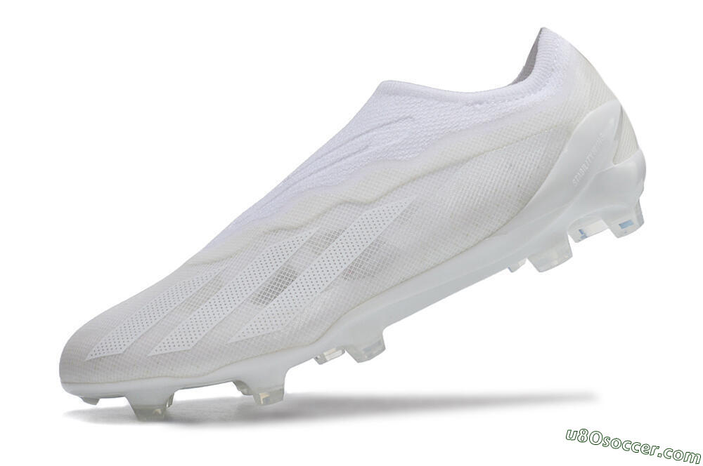 Adidas X Crazyfast+ LL FG Firm Ground Soccer Cleats - White/White/White 5