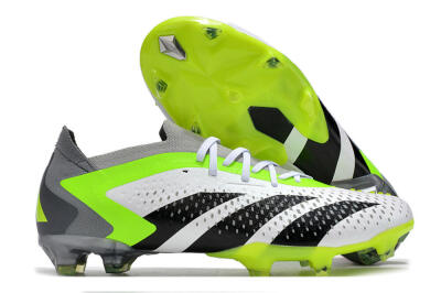 Adidas Predator Accuracy.1 FG Firm Ground Soccer Cleats - White/Black/Green/Grey