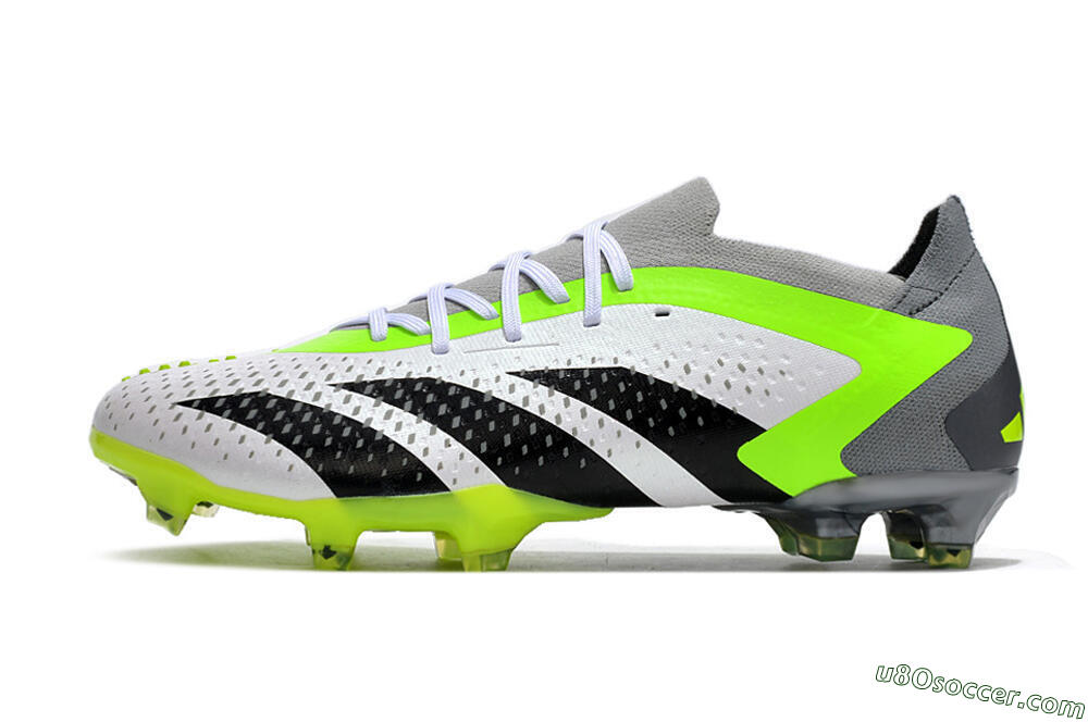 Adidas Predator Accuracy.1 FG Firm Ground Soccer Cleats - White/Black/Green/Grey 2