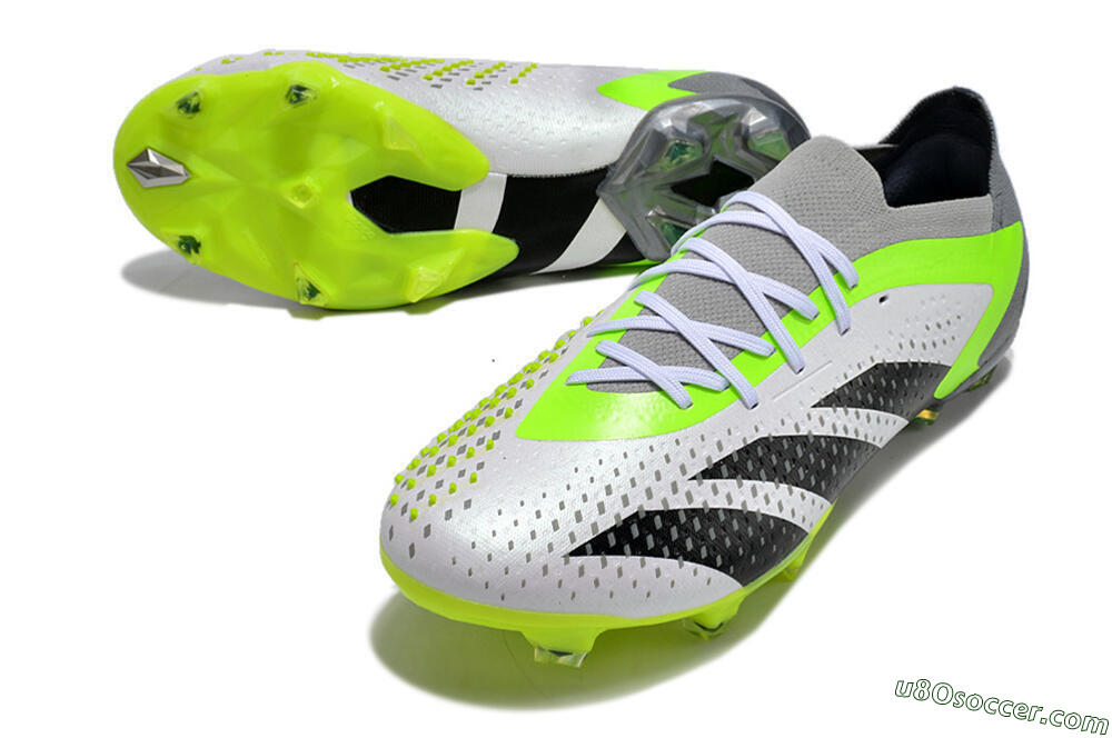 Adidas Predator Accuracy.1 FG Firm Ground Soccer Cleats - White/Black/Green/Grey 3