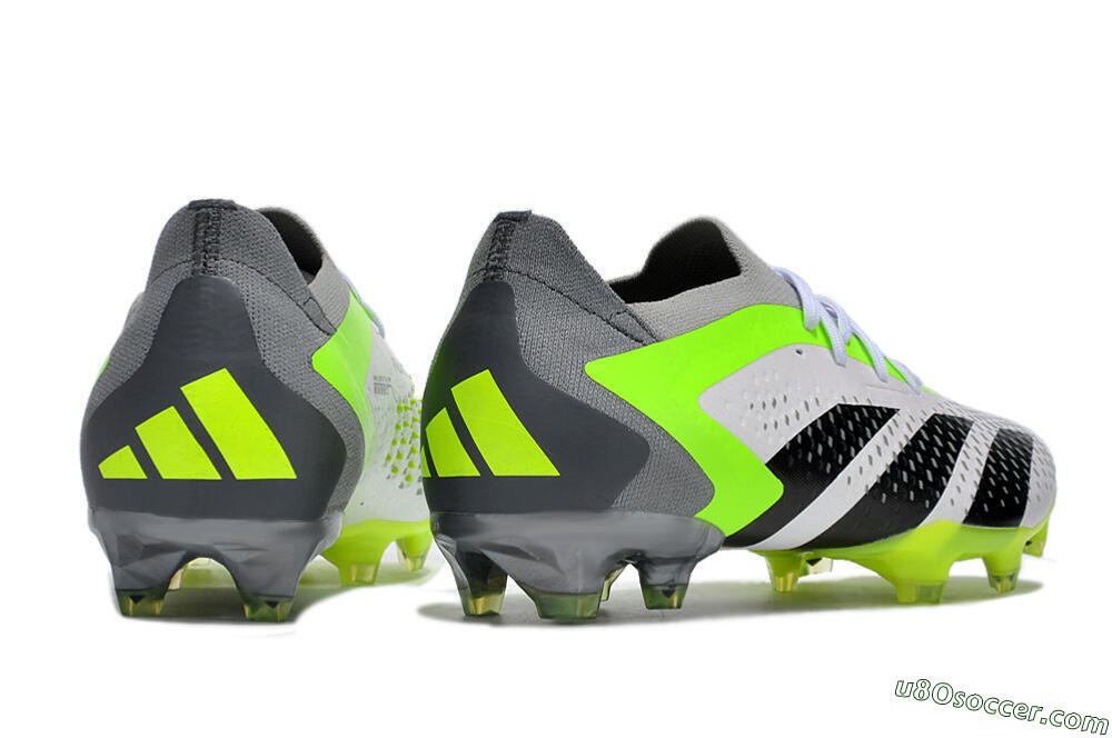 Adidas Predator Accuracy.1 FG Firm Ground Soccer Cleats - White/Black/Green/Grey 6