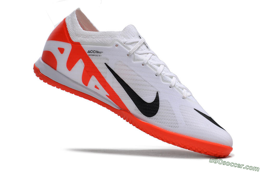 Nike Air Zoom Mercurial Vapor 15 Elite IC Indoor & Futsal Soccer Shoes - White/Black/Red 4