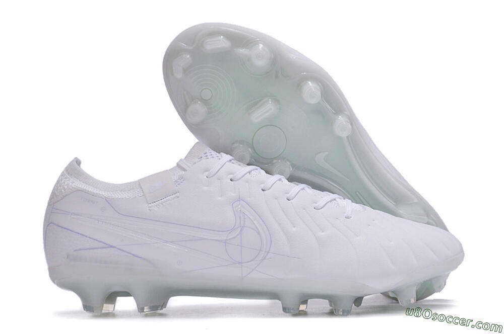 Nike Tiempo Legend 10 Elite FG Firm Ground Soccer Cleats - White/Purple 1