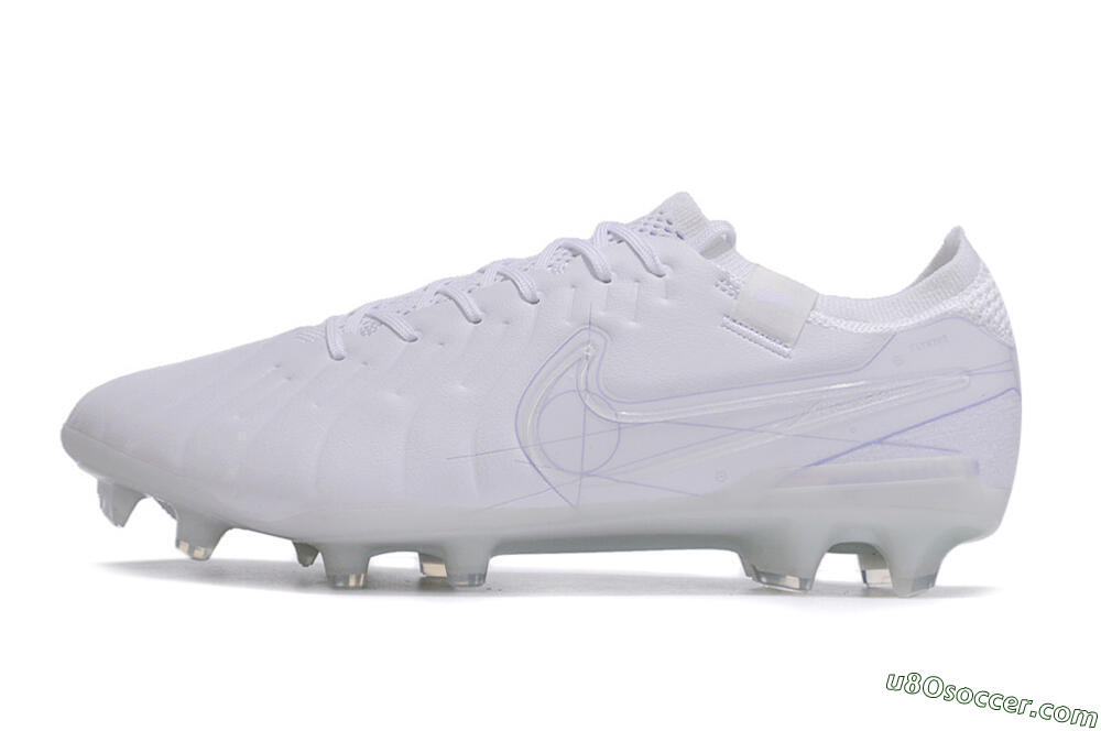 Nike Tiempo Legend 10 Elite FG Firm Ground Soccer Cleats - White/Purple 2