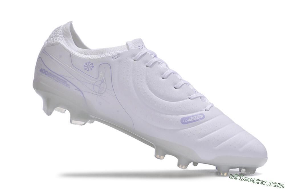 Nike Tiempo Legend 10 Elite FG Firm Ground Soccer Cleats - White/Purple 4