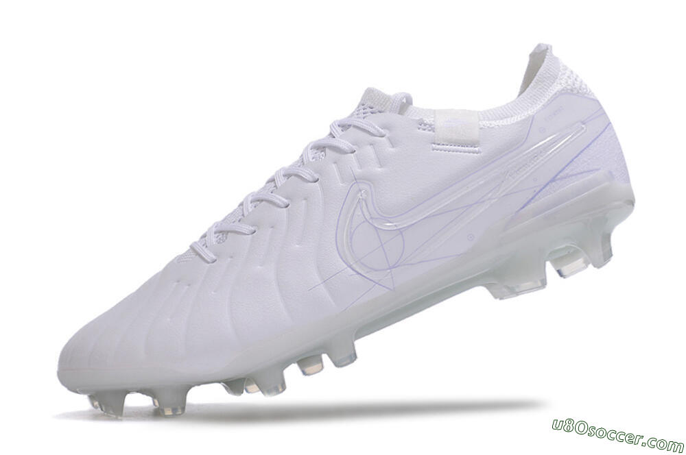 Nike Tiempo Legend 10 Elite FG Firm Ground Soccer Cleats - White/Purple 5