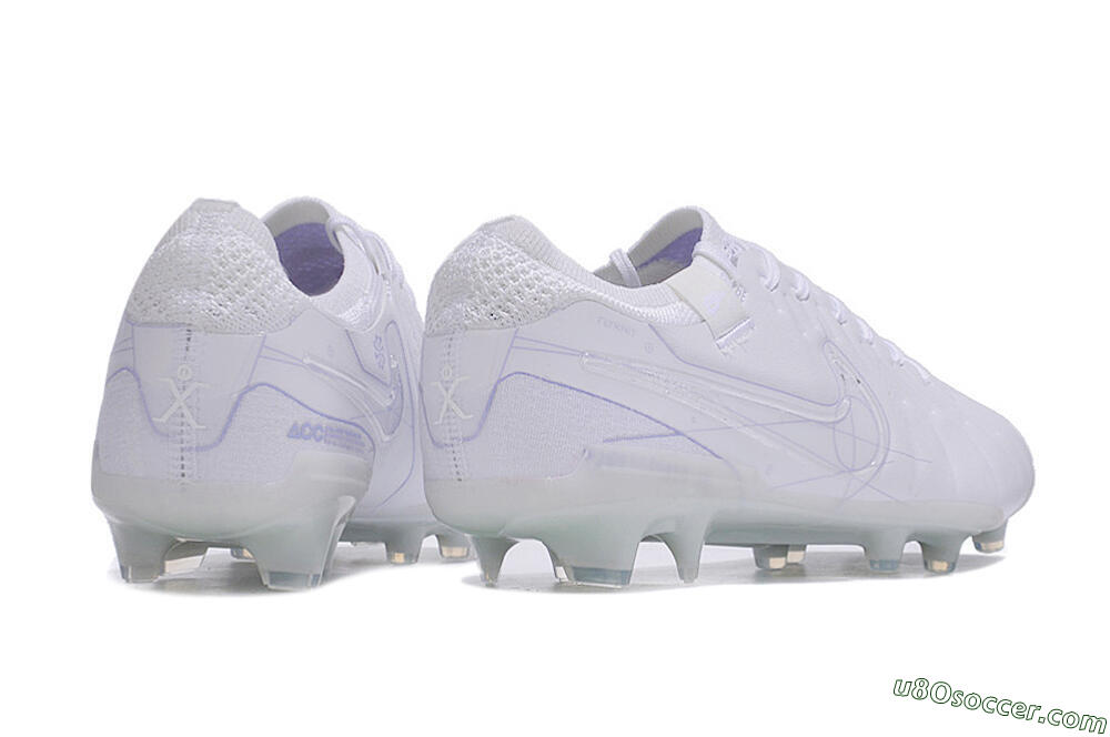 Nike Tiempo Legend 10 Elite FG Firm Ground Soccer Cleats - White/Purple 6