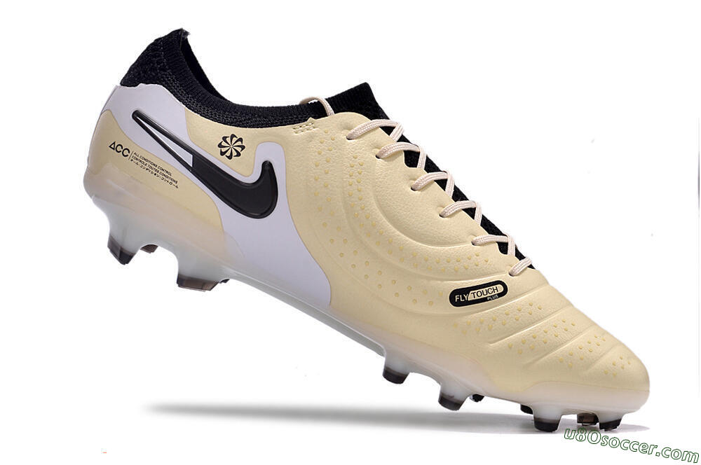 Nike Tiempo Legend 10 Elite FG Firm Ground Soccer Cleats - Beige/Black/White 4