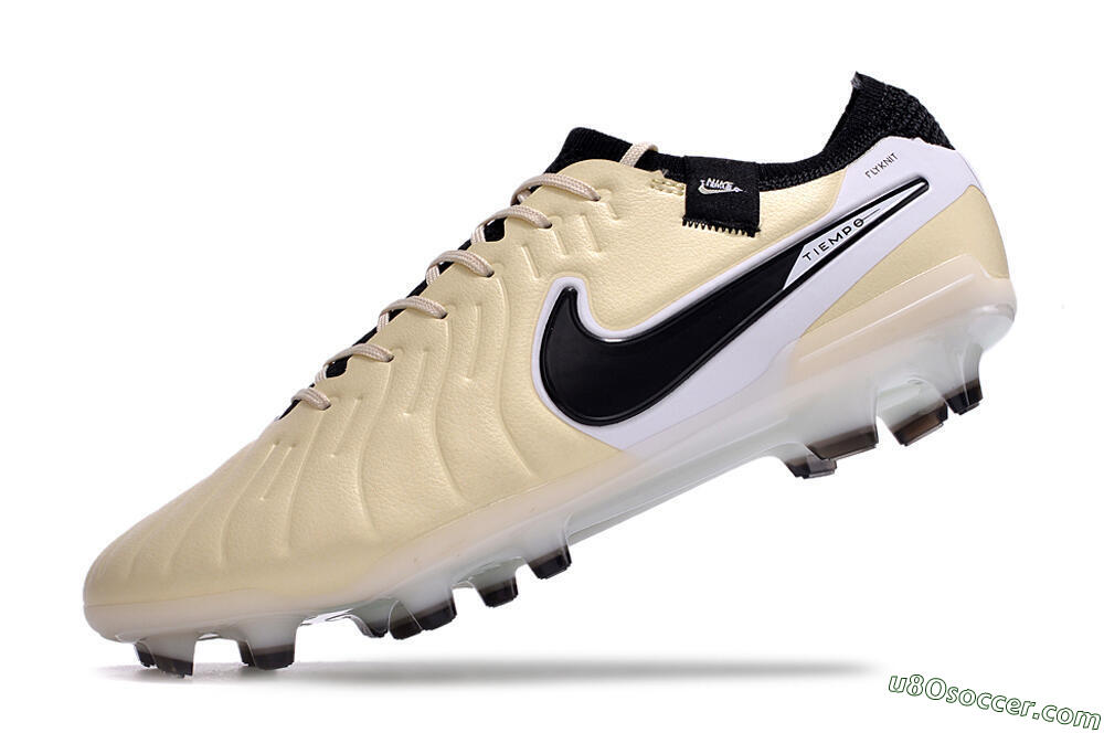 Nike Tiempo Legend 10 Elite FG Firm Ground Soccer Cleats - Beige/Black/White 5