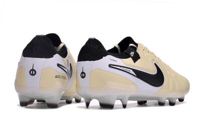 Nike Tiempo Legend 10 Elite FG Firm Ground Soccer Cleats - Beige/Black/White
