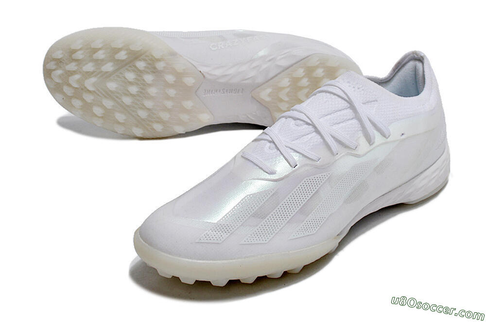 Adidas X Crazyfast.1 TF Artificial Turf Soccer Shoes - White/Silver 3