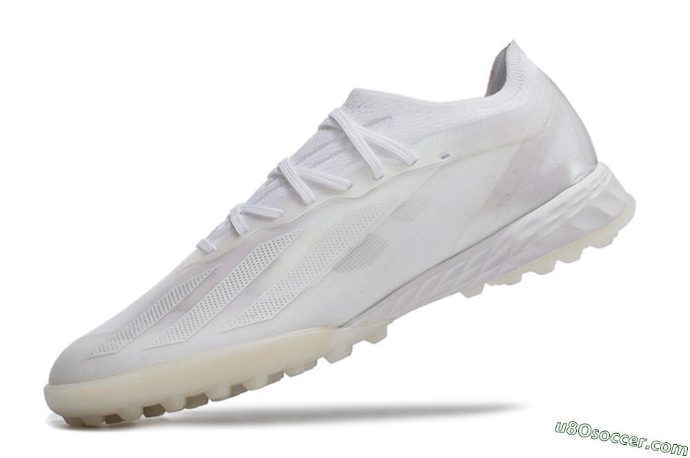 Adidas X Crazyfast.1 TF Artificial Turf Soccer Shoes - White/Silver 5