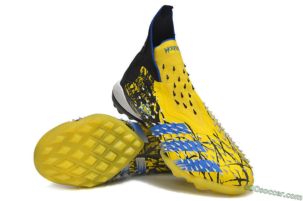 Adidas Predator Freak.1 TF Artificial Turf Soccer Shoes - Yellow/Black/Blue 3