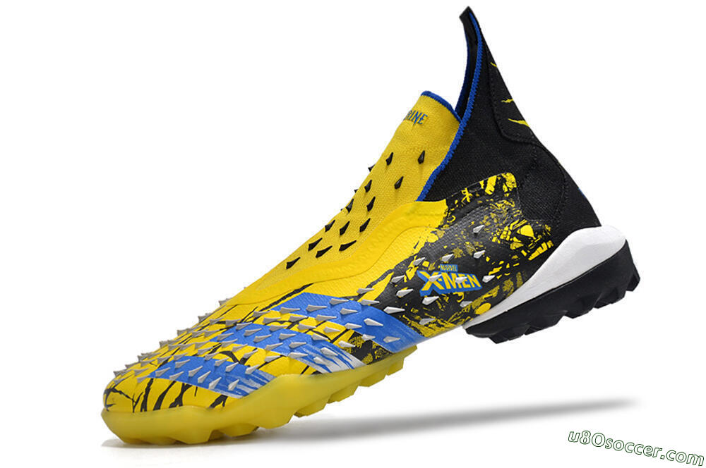 Adidas Predator Freak.1 TF Artificial Turf Soccer Shoes - Yellow/Black/Blue 5