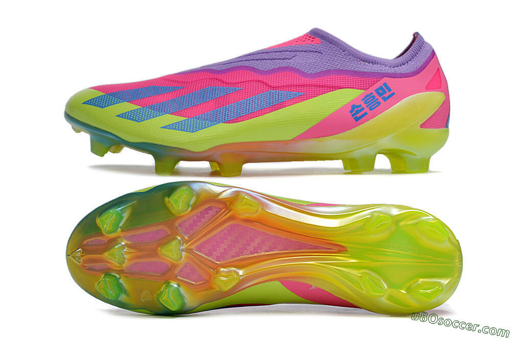 Adidas X Crazyfast+ FG Firm Ground Soccer Cleats - Purple/Pink/Green/Blue 0