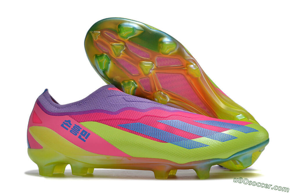 Adidas X Crazyfast+ FG Firm Ground Soccer Cleats - Purple/Pink/Green/Blue 1