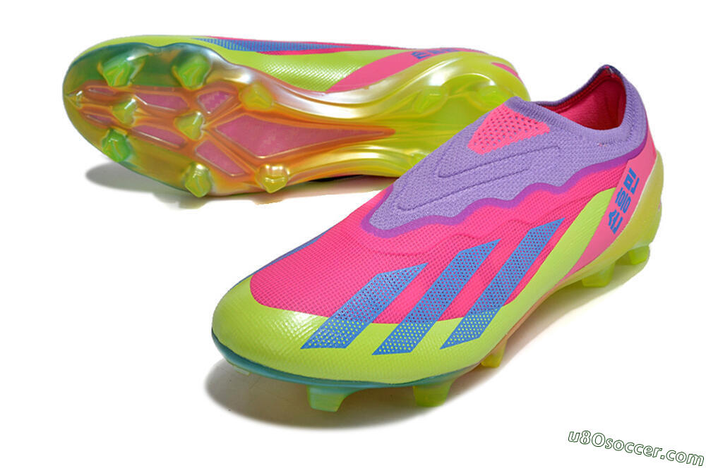 Adidas X Crazyfast+ FG Firm Ground Soccer Cleats - Purple/Pink/Green/Blue 3