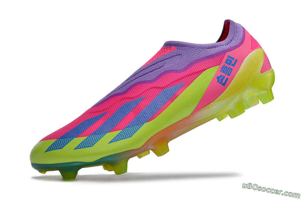 Adidas X Crazyfast+ FG Firm Ground Soccer Cleats - Purple/Pink/Green/Blue 5