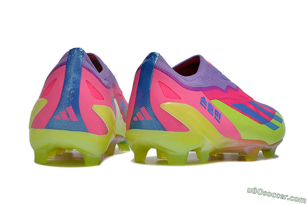 Adidas X Crazyfast+ FG Firm Ground Soccer Cleats - Purple/Pink/Green/Blue 6