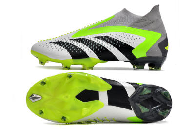 Adidas Predator Accuracy+ FG Firm Ground Soccer Cleats - White/Black/Green