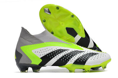 Adidas Predator Accuracy+ FG Firm Ground Soccer Cleats - White/Black/Green