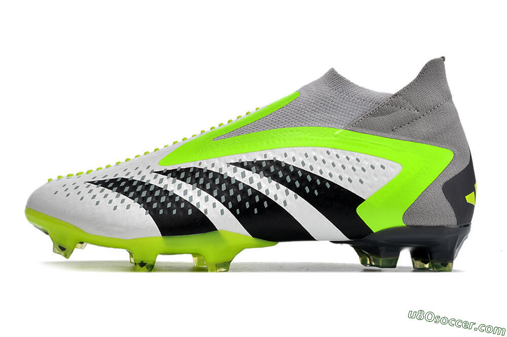 Adidas Predator Accuracy+ FG Firm Ground Soccer Cleats - White/Black/Green 2