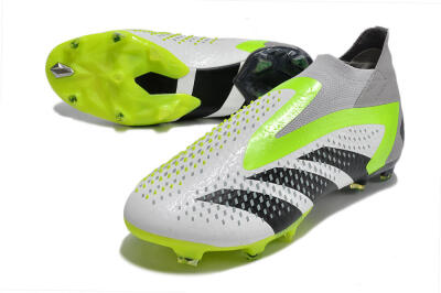 Adidas Predator Accuracy+ FG Firm Ground Soccer Cleats - White/Black/Green