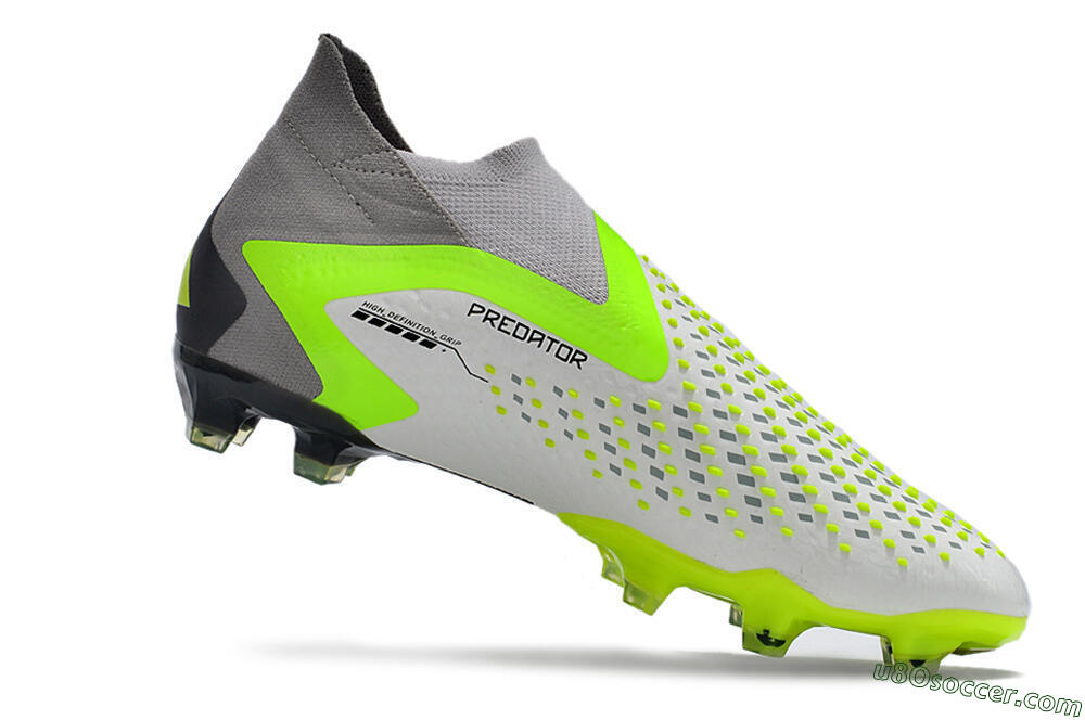 Adidas Predator Accuracy+ FG Firm Ground Soccer Cleats - White/Black/Green 4