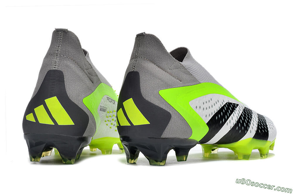 Adidas Predator Accuracy+ FG Firm Ground Soccer Cleats - White/Black/Green 6