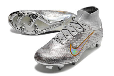Nike Air Zoom Mercurial Superfly 9 Elite SG Soft Ground Soccer Cleats - Silver/Gold
