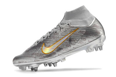 Nike Air Zoom Mercurial Superfly 9 Elite SG Soft Ground Soccer Cleats - Silver/Gold