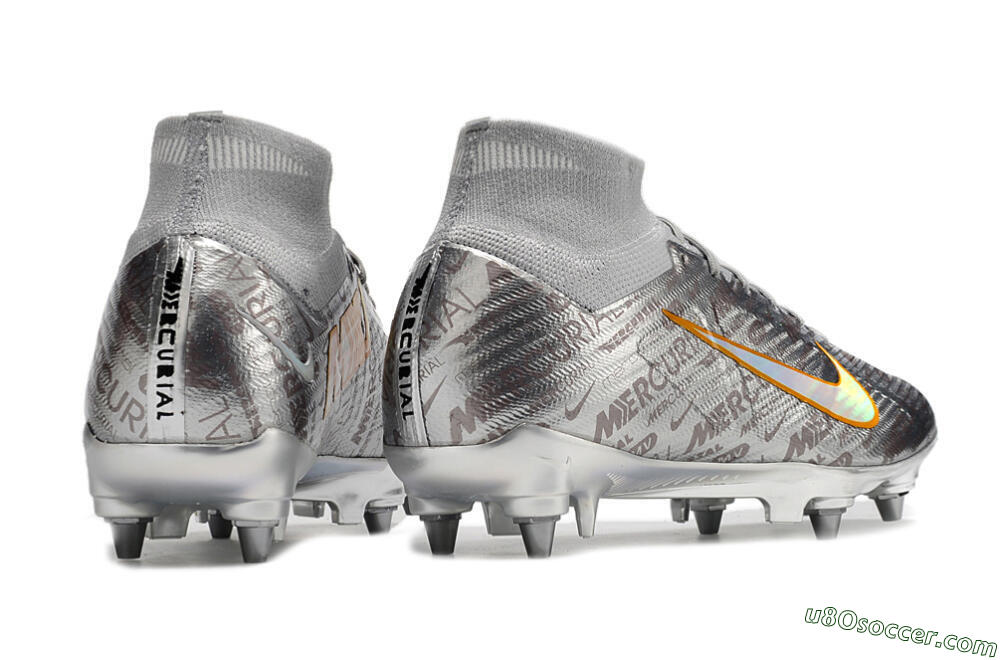 Nike Air Zoom Mercurial Superfly 9 Elite SG Soft Ground Soccer Cleats - Silver/Gold 6