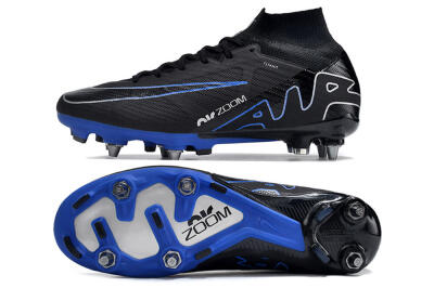 Nike Air Zoom Mercurial Superfly 9 Elite SG Soft Ground Soccer Cleats - Black/Blue/White