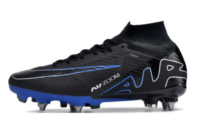 Nike Air Zoom Mercurial Superfly 9 Elite SG Soft Ground Soccer Cleats - Black/Blue/White