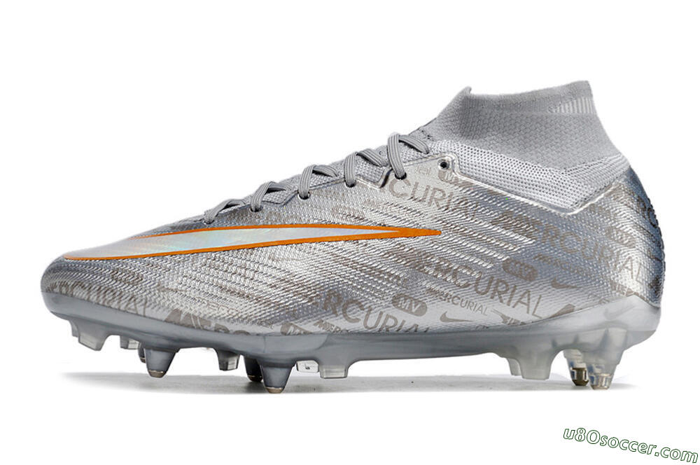 Nike Air Zoom Mercurial Superfly 9 Elite SG Soft Ground Soccer Cleats - Silver/Gold 2
