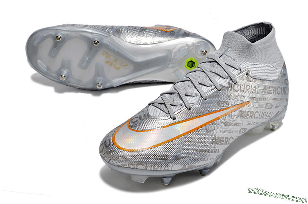 Nike Air Zoom Mercurial Superfly 9 Elite SG Soft Ground Soccer Cleats - Silver/Gold 3