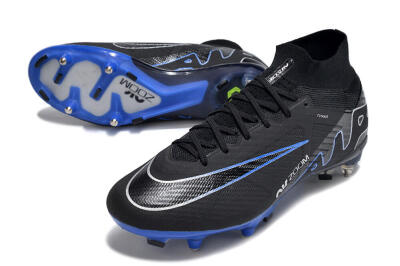 Nike Air Zoom Mercurial Superfly 9 Elite SG Soft Ground Soccer Cleats - Black/White/Blue