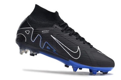 Nike Air Zoom Mercurial Superfly 9 Elite SG Soft Ground Soccer Cleats - Black/White/Blue