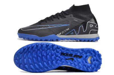 Nike Air Zoom Mercurial Superfly 9 Elite TF Artificial Turf Soccer Shoes - Black/White/Blue