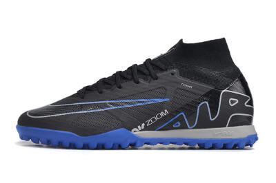 Nike Air Zoom Mercurial Superfly 9 Elite TF Artificial Turf Soccer Shoes - Black/White/Blue