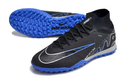 Nike Air Zoom Mercurial Superfly 9 Elite TF Artificial Turf Soccer Shoes - Black/White/Blue