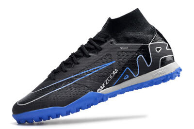 Nike Air Zoom Mercurial Superfly 9 Elite TF Artificial Turf Soccer Shoes - Black/White/Blue