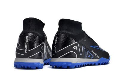 Nike Air Zoom Mercurial Superfly 9 Elite TF Artificial Turf Soccer Shoes - Black/White/Blue