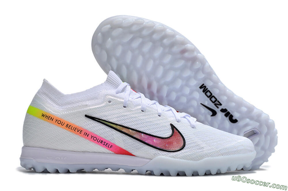 Nike Air Zoom Mercurial Vapor 15 Elite TF Artificial Turf Soccer Shoes - White/Black/Pink 1