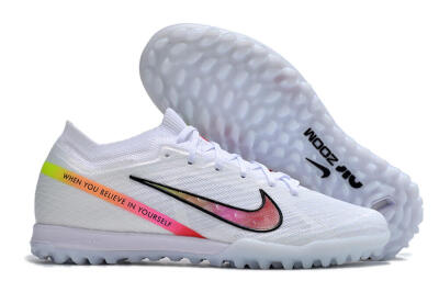 Nike Air Zoom Mercurial Vapor 15 Elite TF Artificial Turf Soccer Shoes - White/Black/Pink